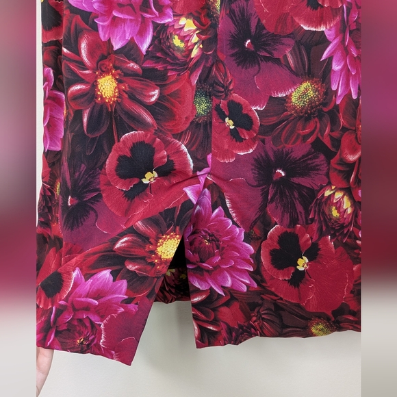 Dolce & Gabbana Red/Pink Floral Silk Midi Sleeveles Dress Zip Back Size 46 US 10 - Picture 5 of 13